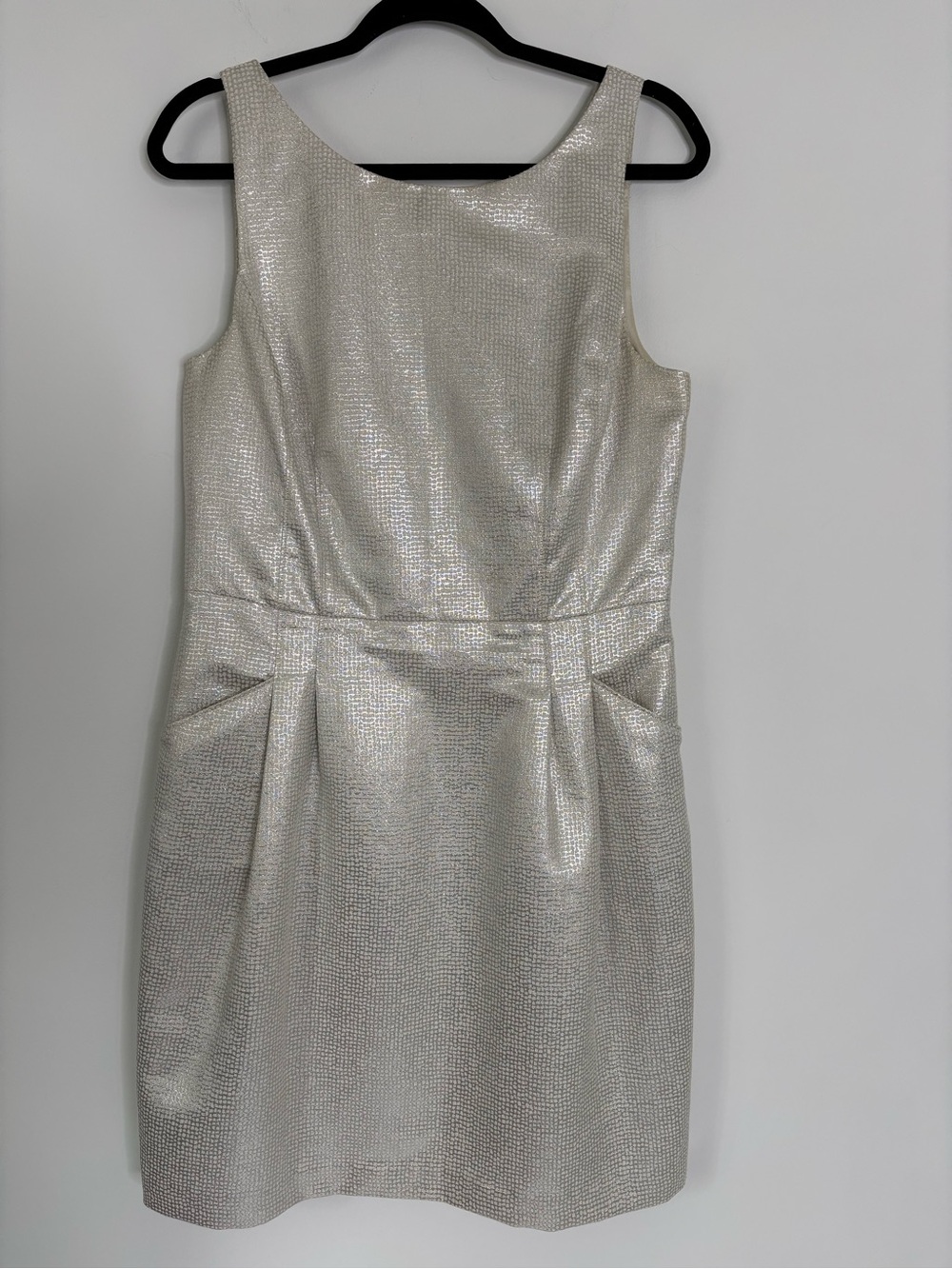 Ralph Lauren Metallic Silver Mini Sheath Dress